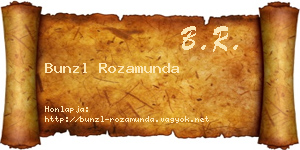 Bunzl Rozamunda névjegykártya